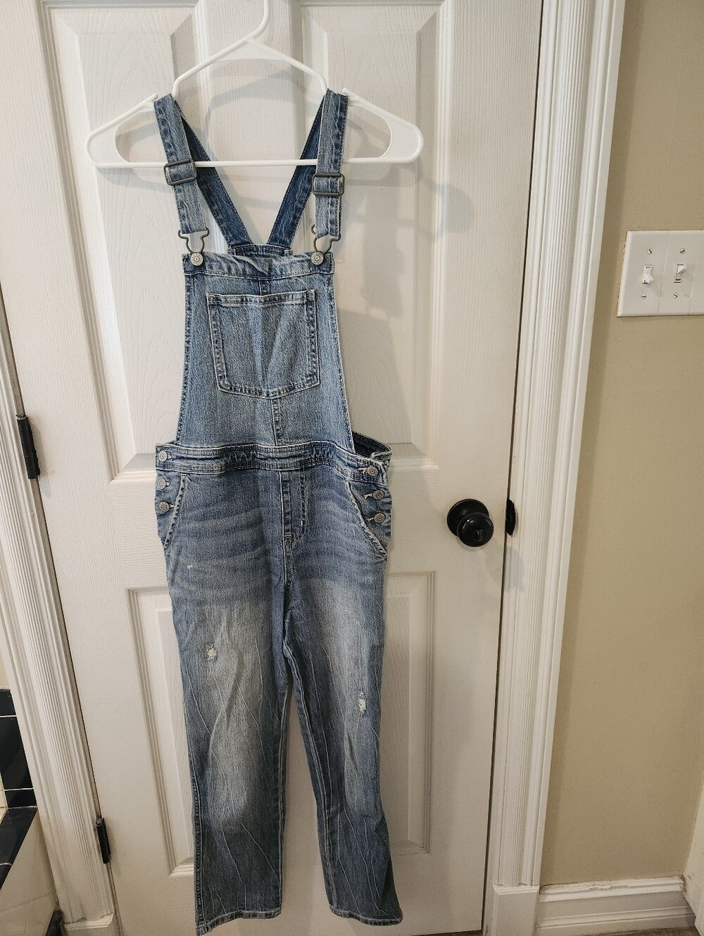 Girls Cat And Jack Distressed Overalls Size XL